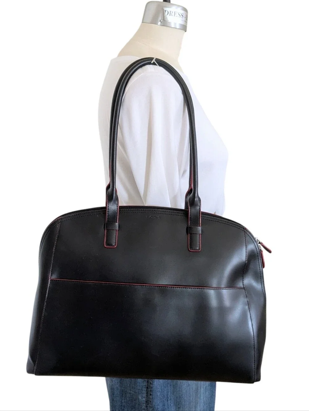 Lodis Audrey Buffy Domed Leather Work Shoulder Tote Bag